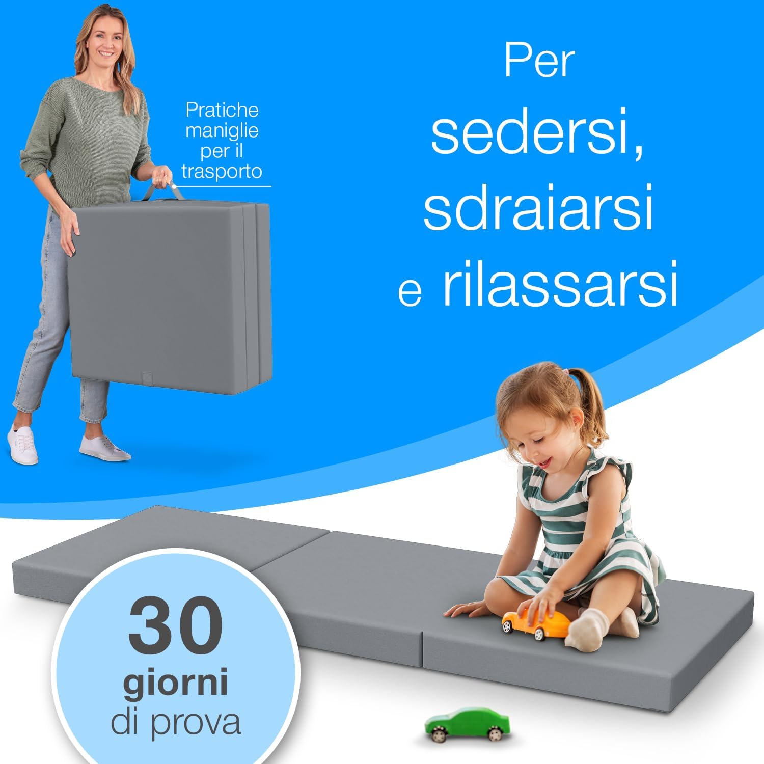 Thumbnail 4 de ELONEO Materasso Pieghevole 65x195 cm – morbido, compatto e versatile per casa, viaggio e campeggio