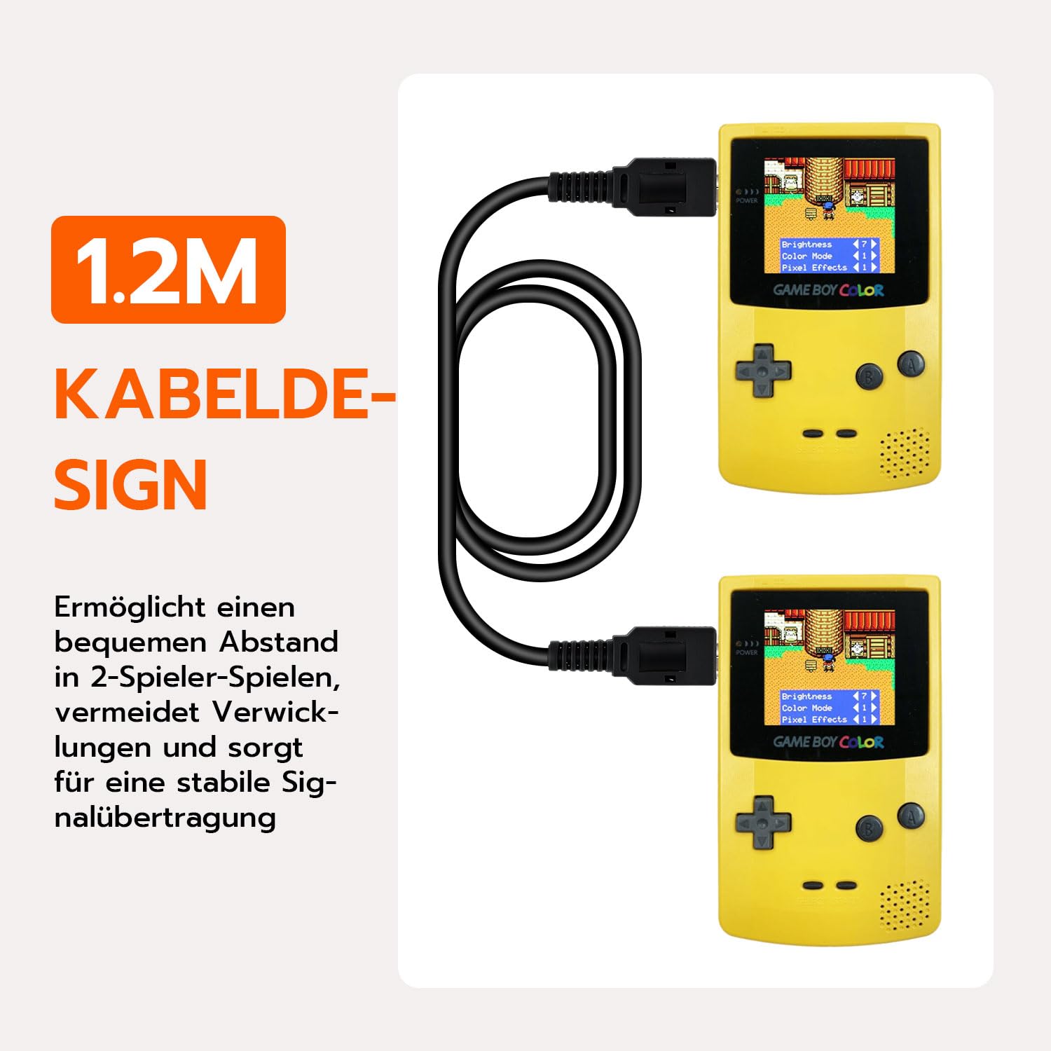 Thumbnail 2 de 2-Spieler-Link-Kabel 1,2 m für Game Boy Color