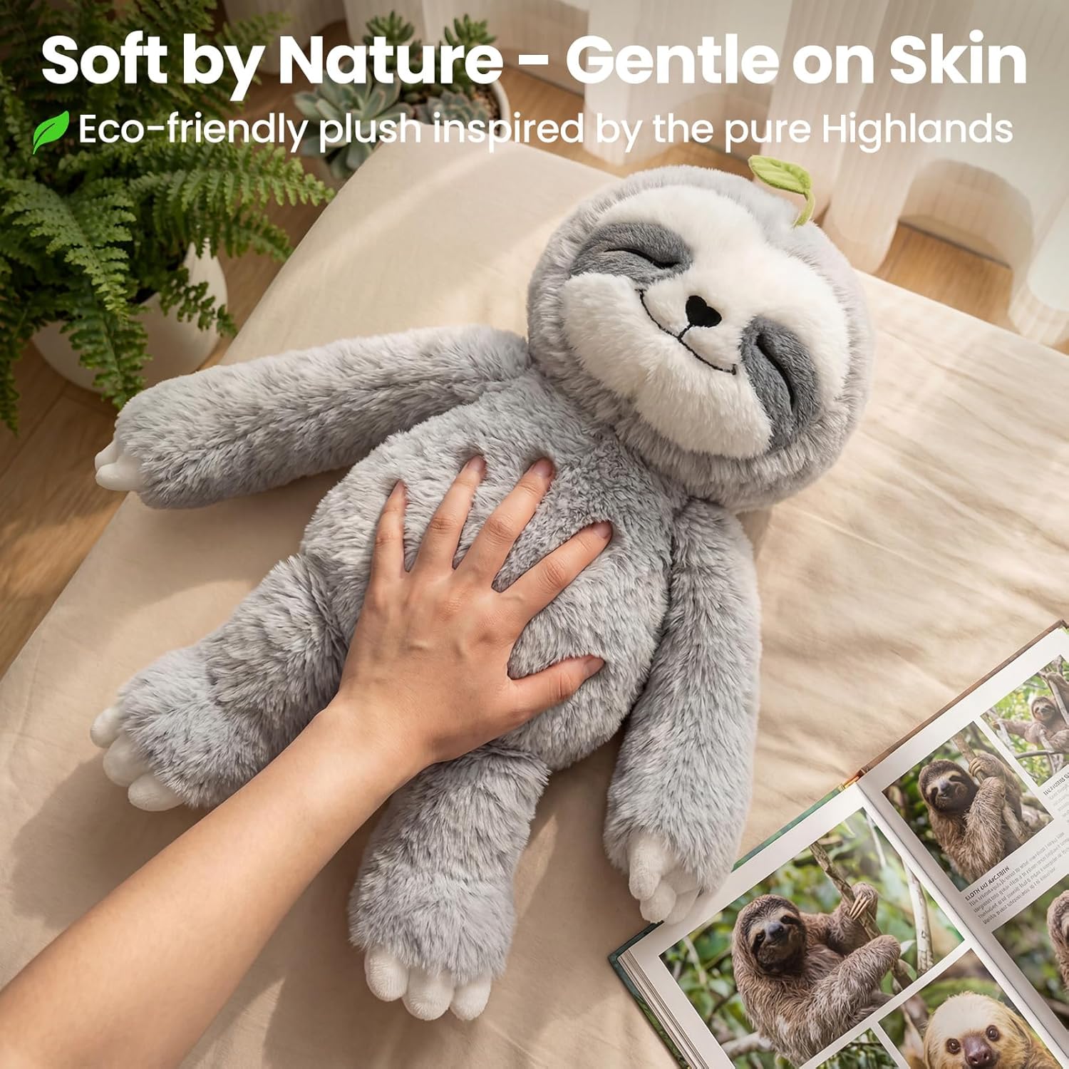 Thumbnail 6 de Mewaii Weighted Sloth Teddy Plush (1.5KG) – 38cm soft weighted anxiety cuddle toy