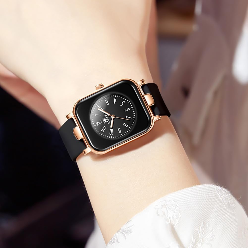 Detalle de OLEVS Women's Quartz Watch with Silicone Band: Minimalist, Waterproof, and Everyday Ready