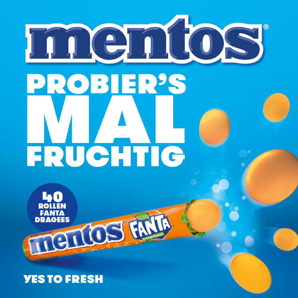 Thumbnail 1 de Mentos Fanta Dragees – Frucht-Kaubonbons mit Original Fanta-Geschmack, vegan, 40 Rollen