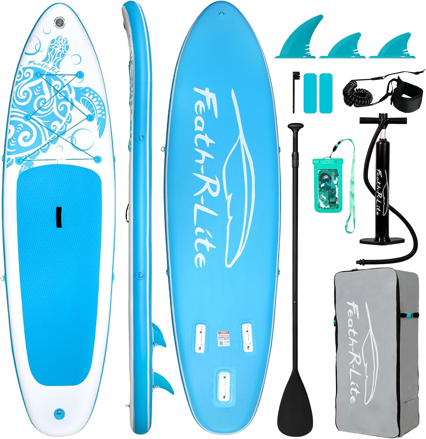 FEATH-R-LITE Gonfiabile Stand Up Paddle Board Ultra Leggero con Set Accessori Completo
