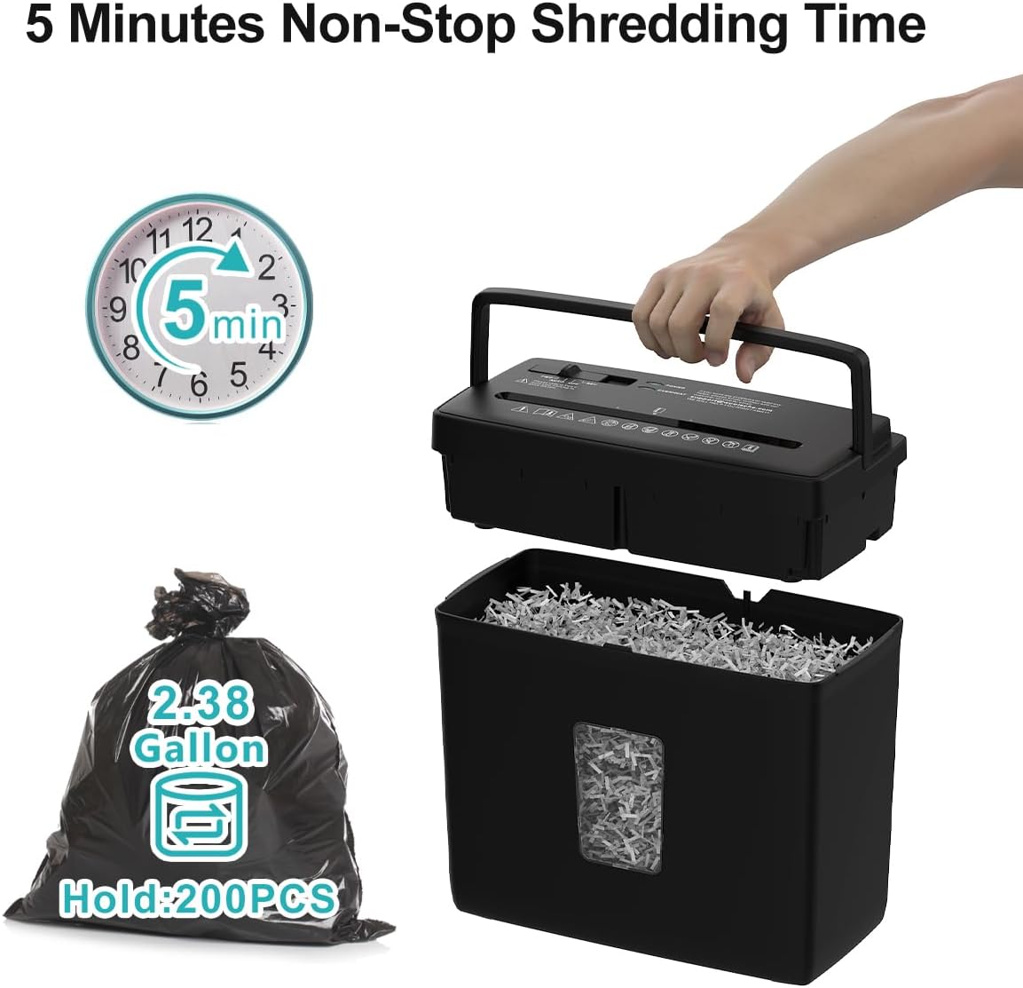 Thumbnail 1 de Woolsche P-4 5-Sheet Desktop Paper Shredder 🗑️