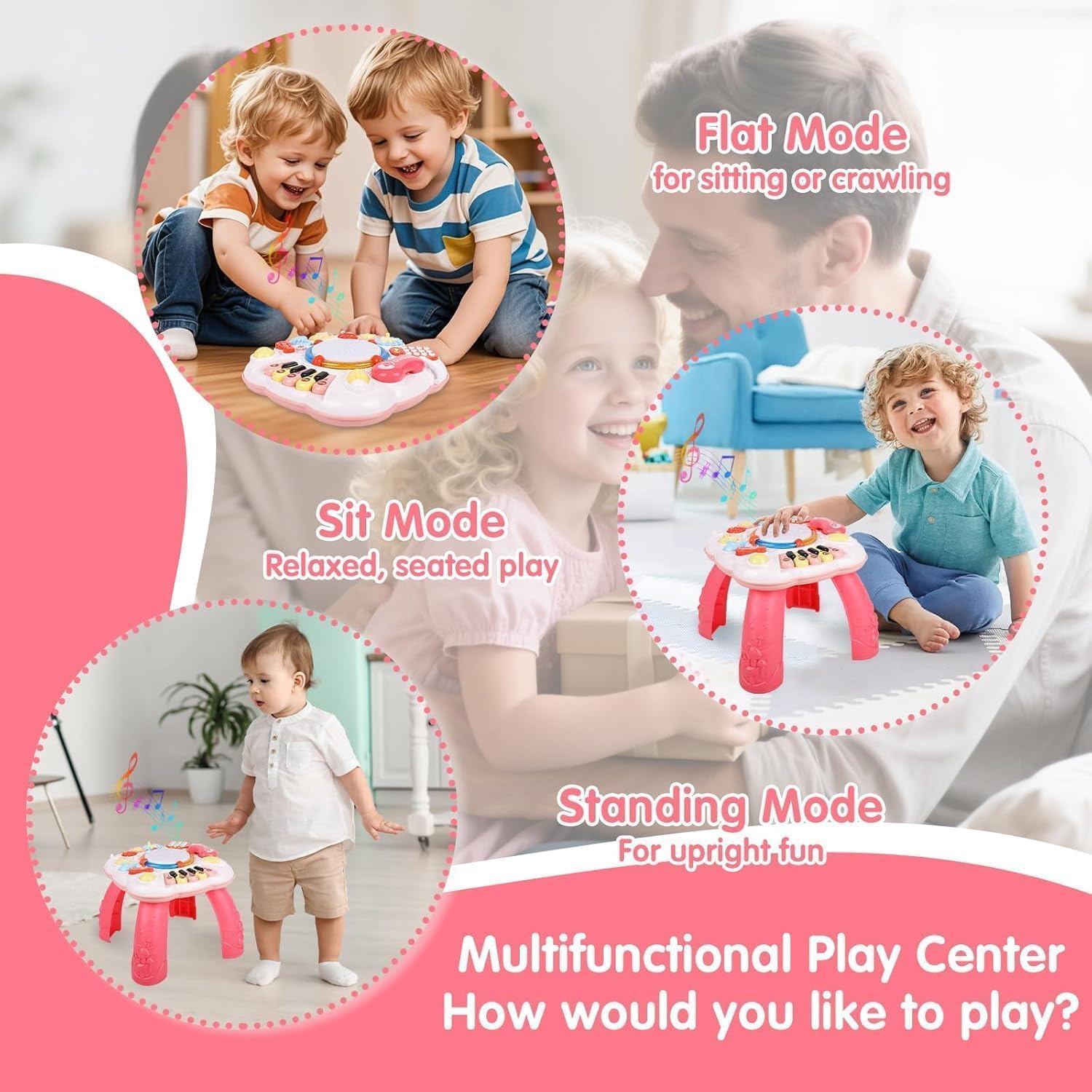 Detalle 1 de Cemirk Baby Activity Table musical, 30 cm