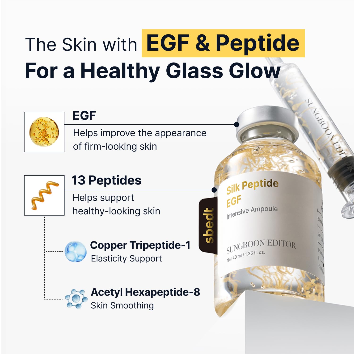 Thumbnail 3 de SUNGBOON EDITOR Glow Intensive Deep Collagen Silk Peptide EGF Ampoule