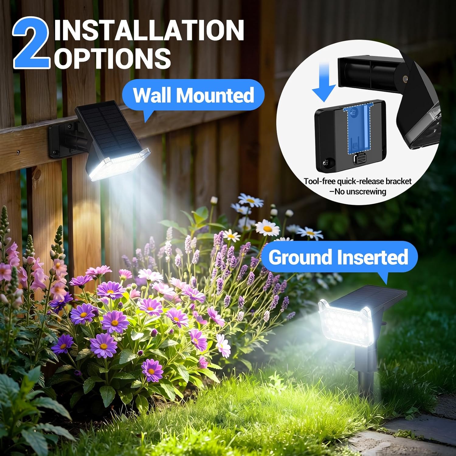 Thumbnail 6 de Solar Outdoor Spotlights 4-Pack