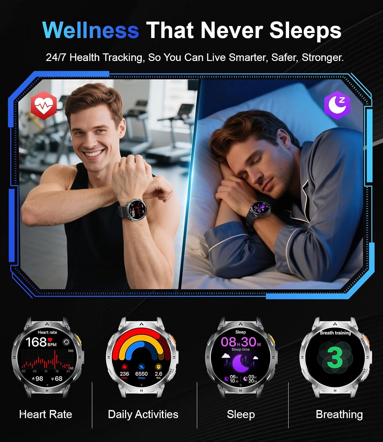 Detalle 2 de FOXBOX 1.62" AMOLED Smart Watch for Men