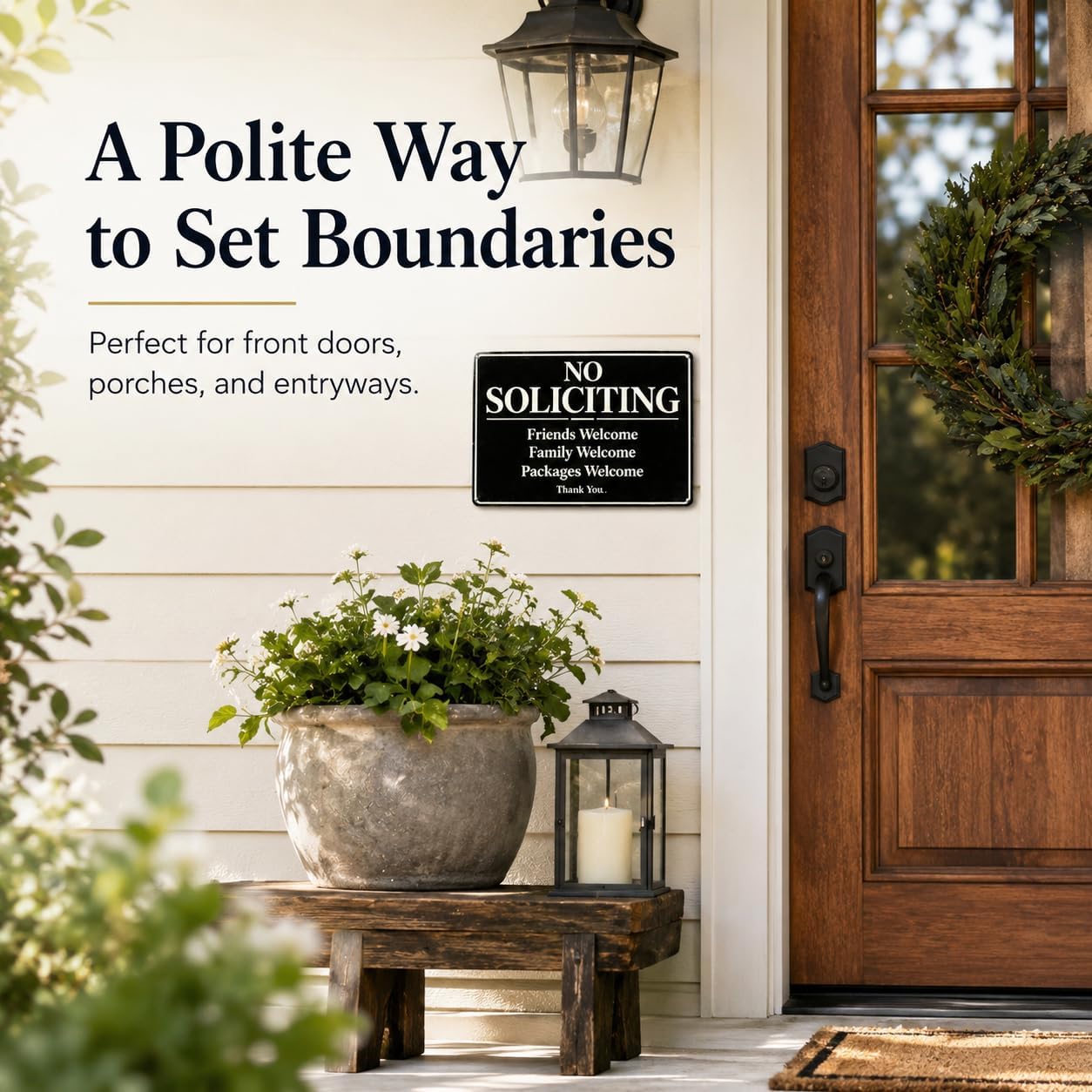 Detalle 2 de No Soliciting Door Sign, 8 x 12 Inch