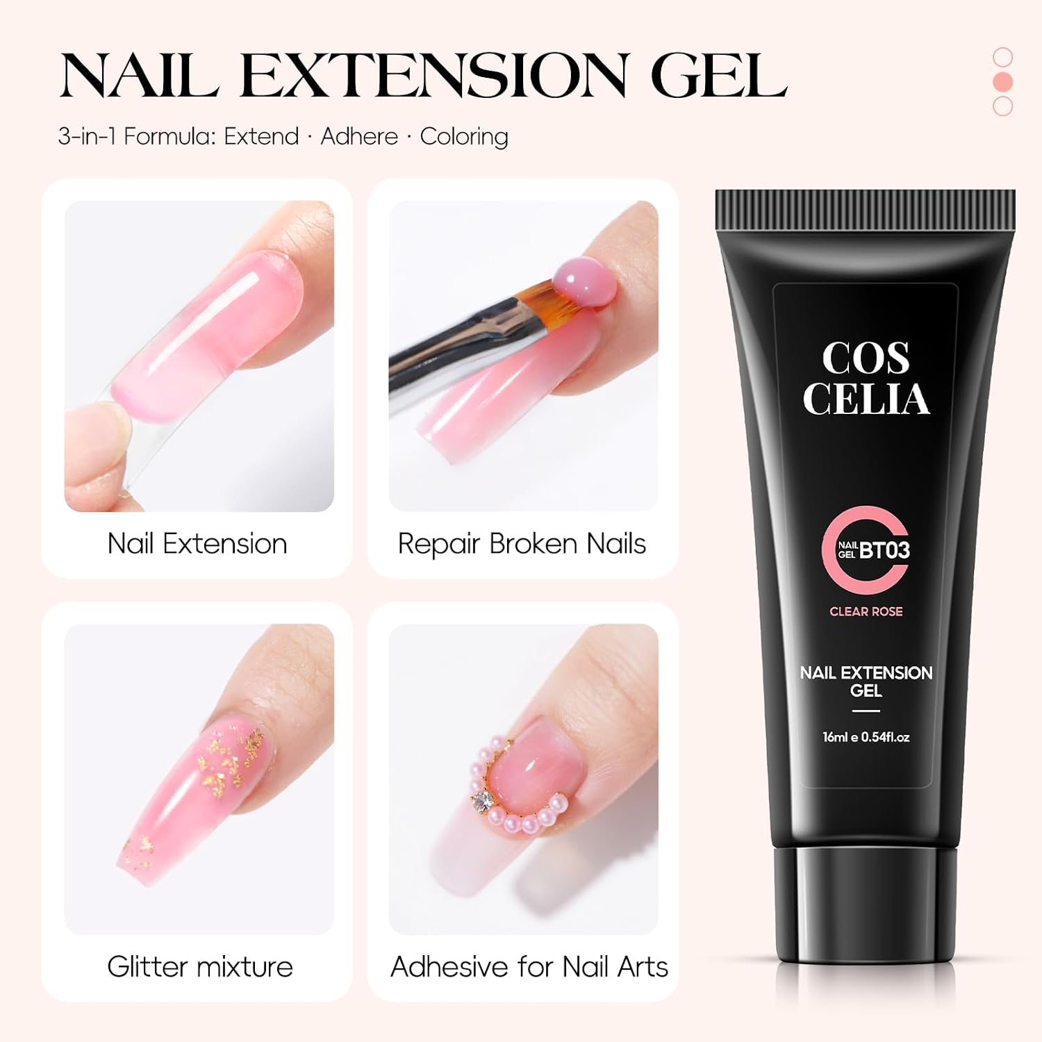 Thumbnail 4 de COSCELIA 50PC Poly Nail Gel Kit with 15 Colors