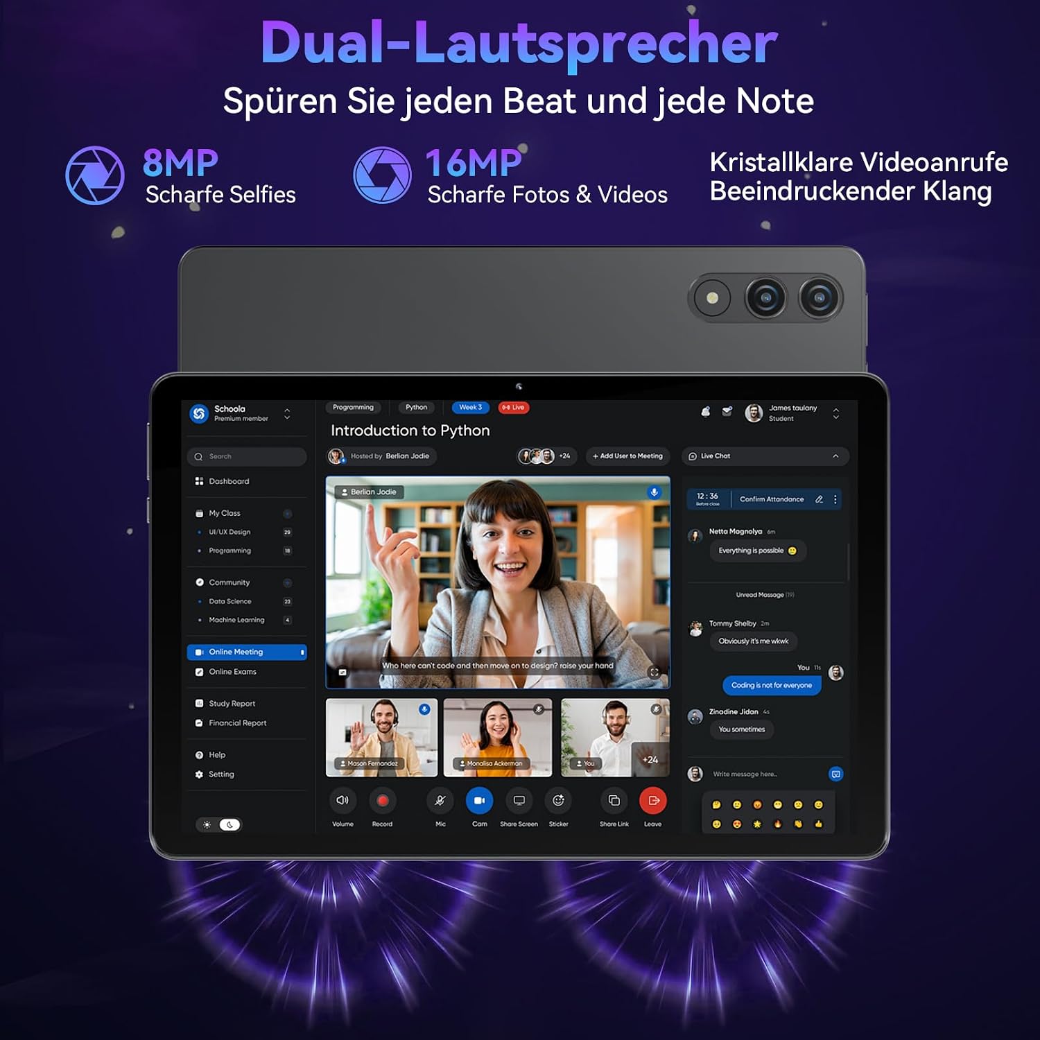 Thumbnail 6 de 11 Zoll Tablet mit Tastatur – Android 16, Gemini AI, 32GB RAM + 128GB ROM (bis zu 1TB)