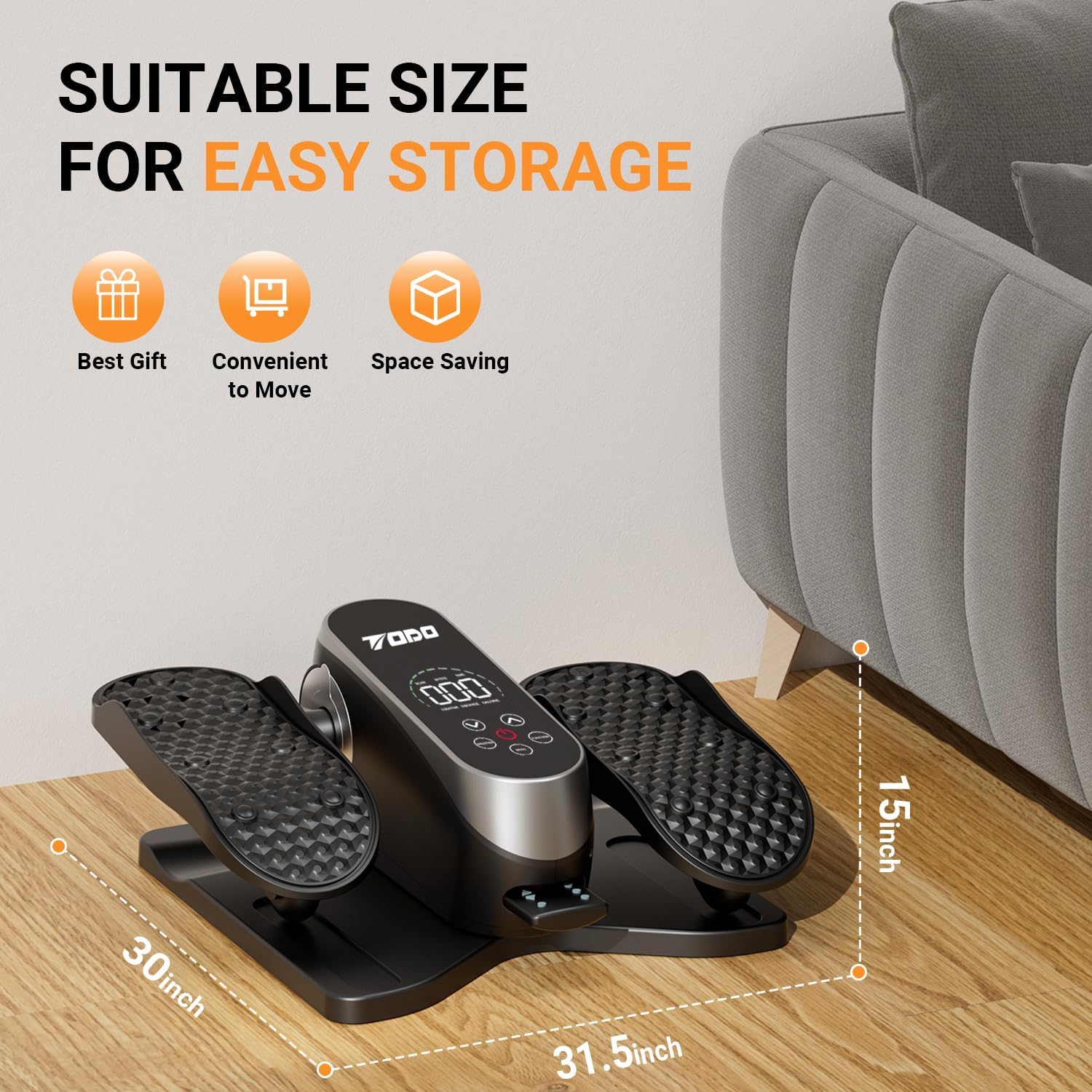 Thumbnail 6 de TODO TUD-523 Under-Desk Elliptical with Remote, 12 Speeds and 12 Modes