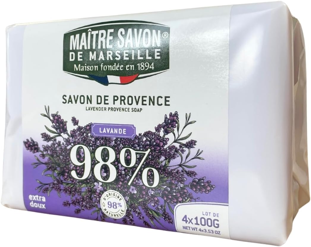 Detalle de Maitre Savon de Marseille サボン・ド・プロヴァンス ジャスミンの固形石鹸 100g×4個