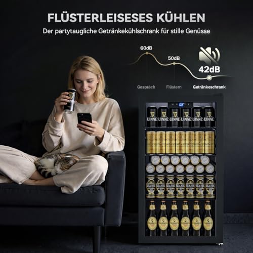 Thumbnail 6 de TRIUMPHKEY 86L Getränkekühlschrank – frostfrei, 4 Ablagen, 130 Dosen, Glasfront