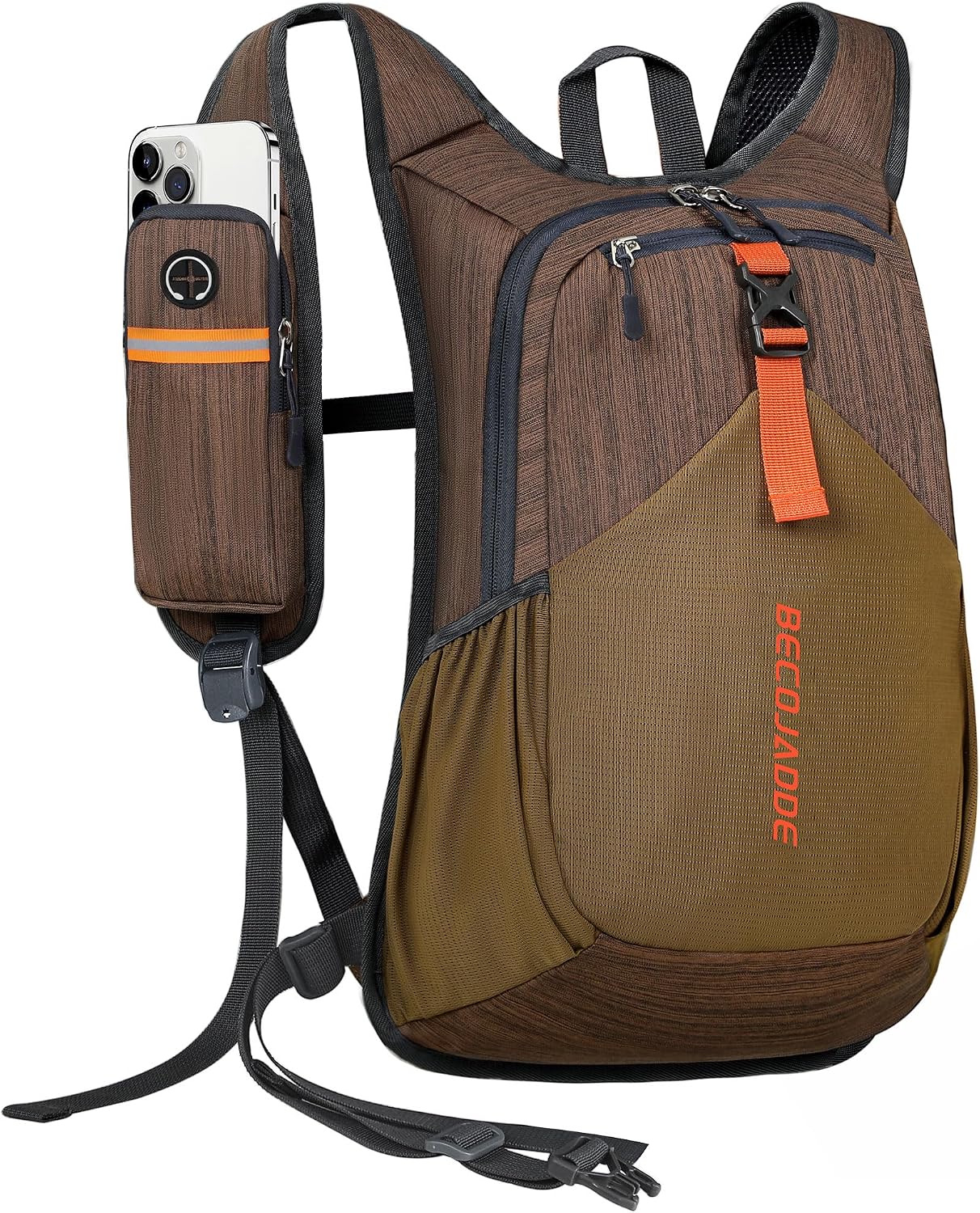 Detalle de BECOJADDE 18L Hiking Backpack – Foldable lightweight mini rucksack in chocolate brown