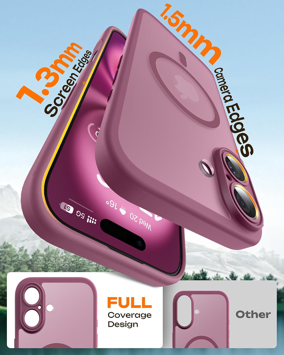 Thumbnail 5 de TOCOL Cover magnetica per iPhone 16 6,1" prugna