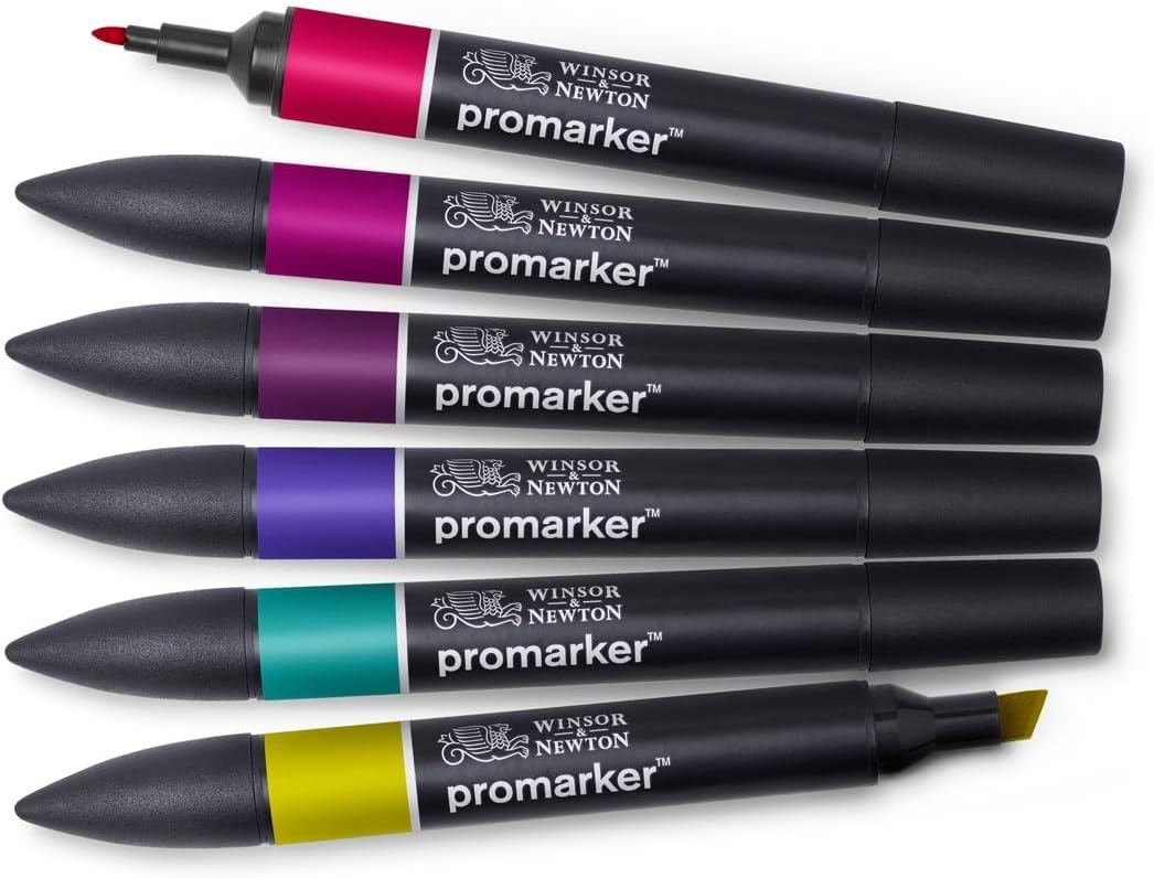 Detalle de W&N Promarker Set X6 Tons Riches — Ensemble de marqueurs à double pointe