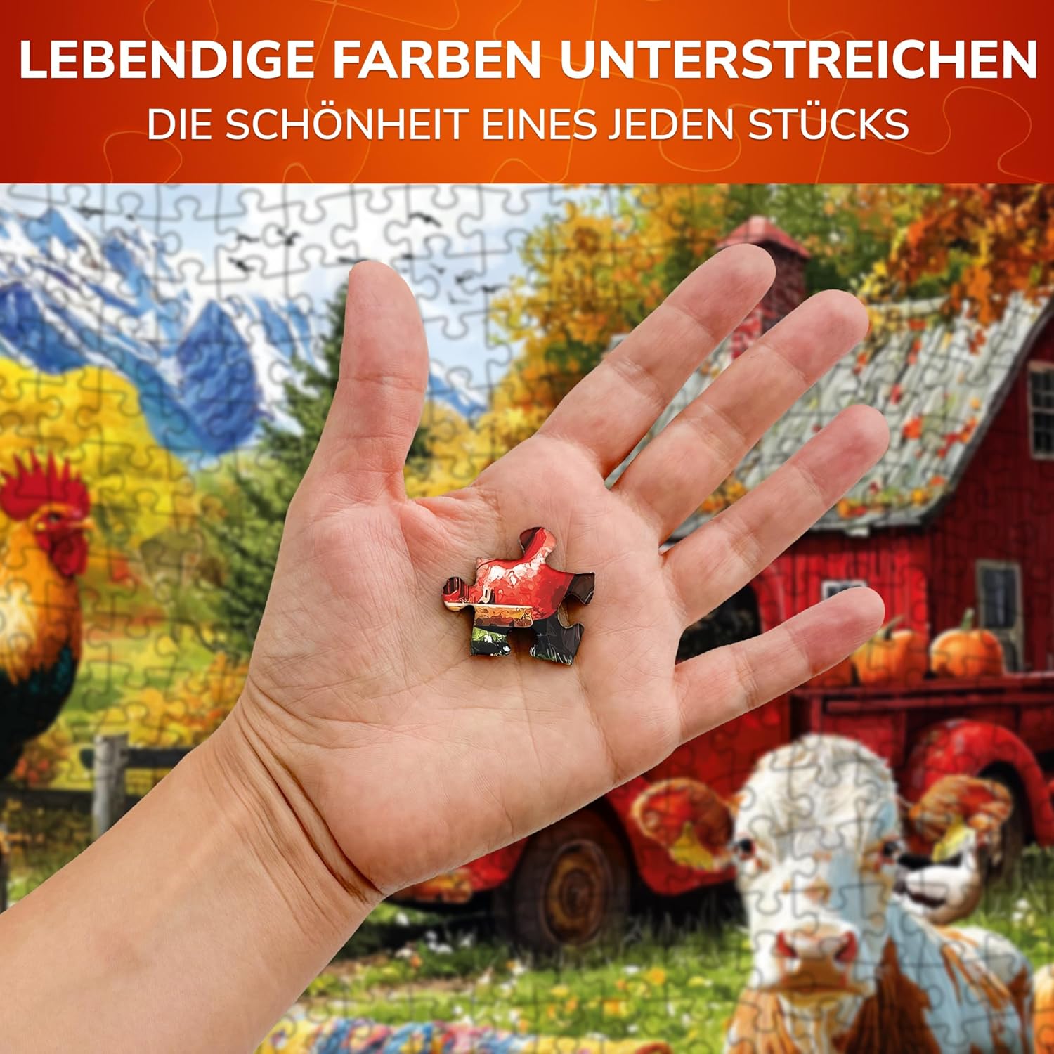 Thumbnail 3 de QUOKKA Puzzle Für Erwachsene – 500 Teile: Bauernhof-Collage, handgefertigt, FSC-zertifiziert