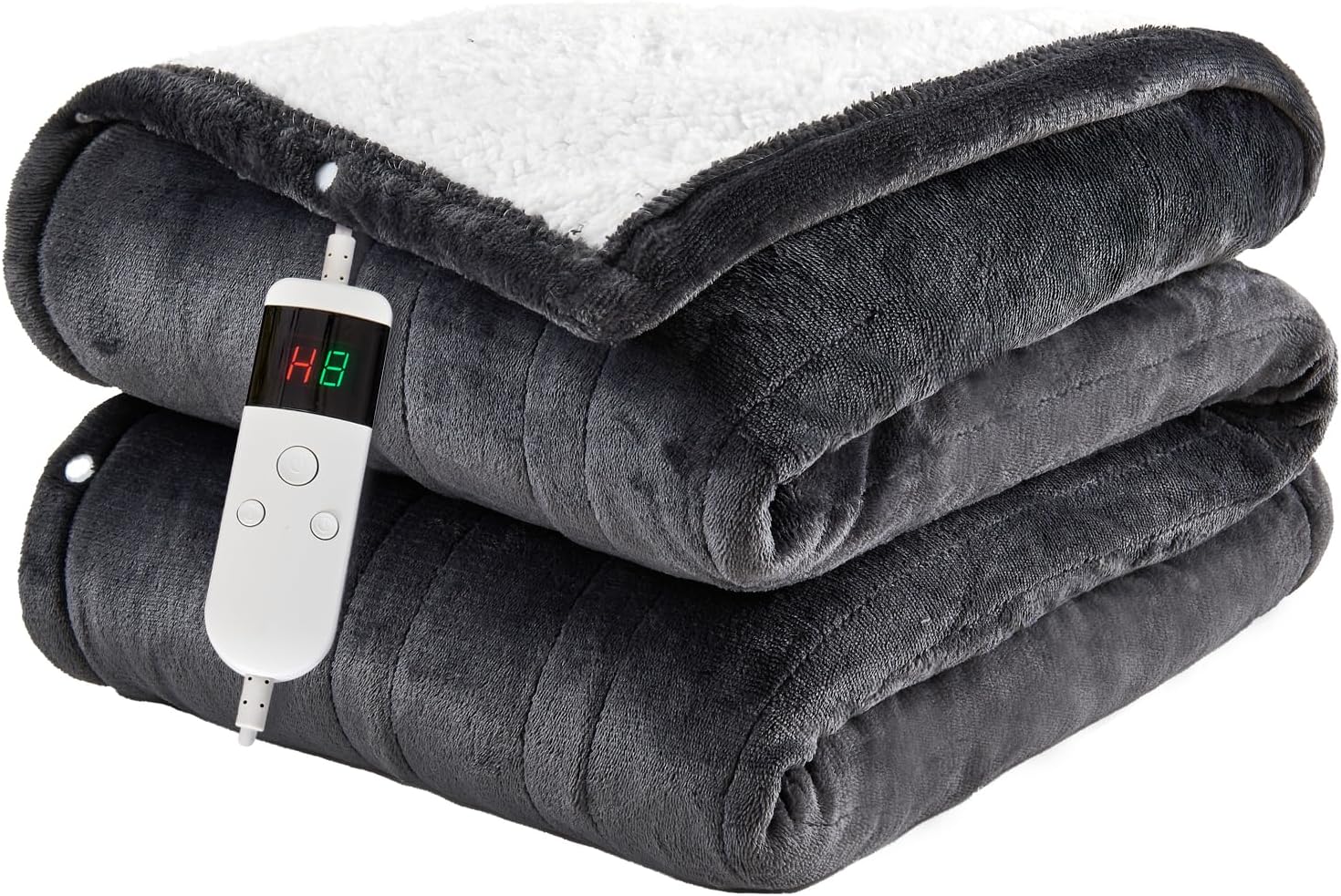 Detalle de PENGZHU TECHNOLOGY 50"x60" Heated Throw Blanket, Flannel and Sherpa