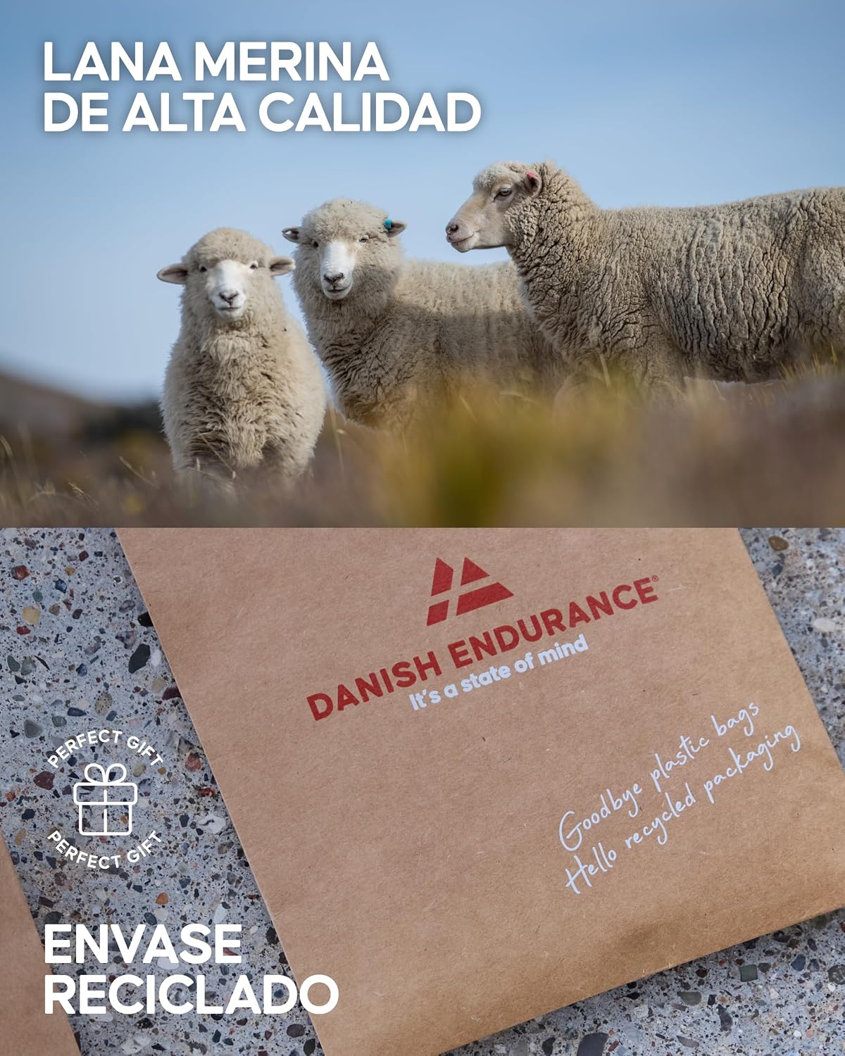 Thumbnail 4 de DANISH ENDURANCE Juego 3 pack calcetines lana merino