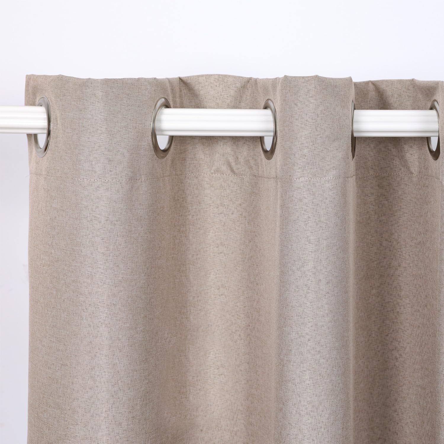 Thumbnail 6 de Chlophy Linen Taupe Blackout Curtains (46×72IN) – 2 Panels with Eyelets