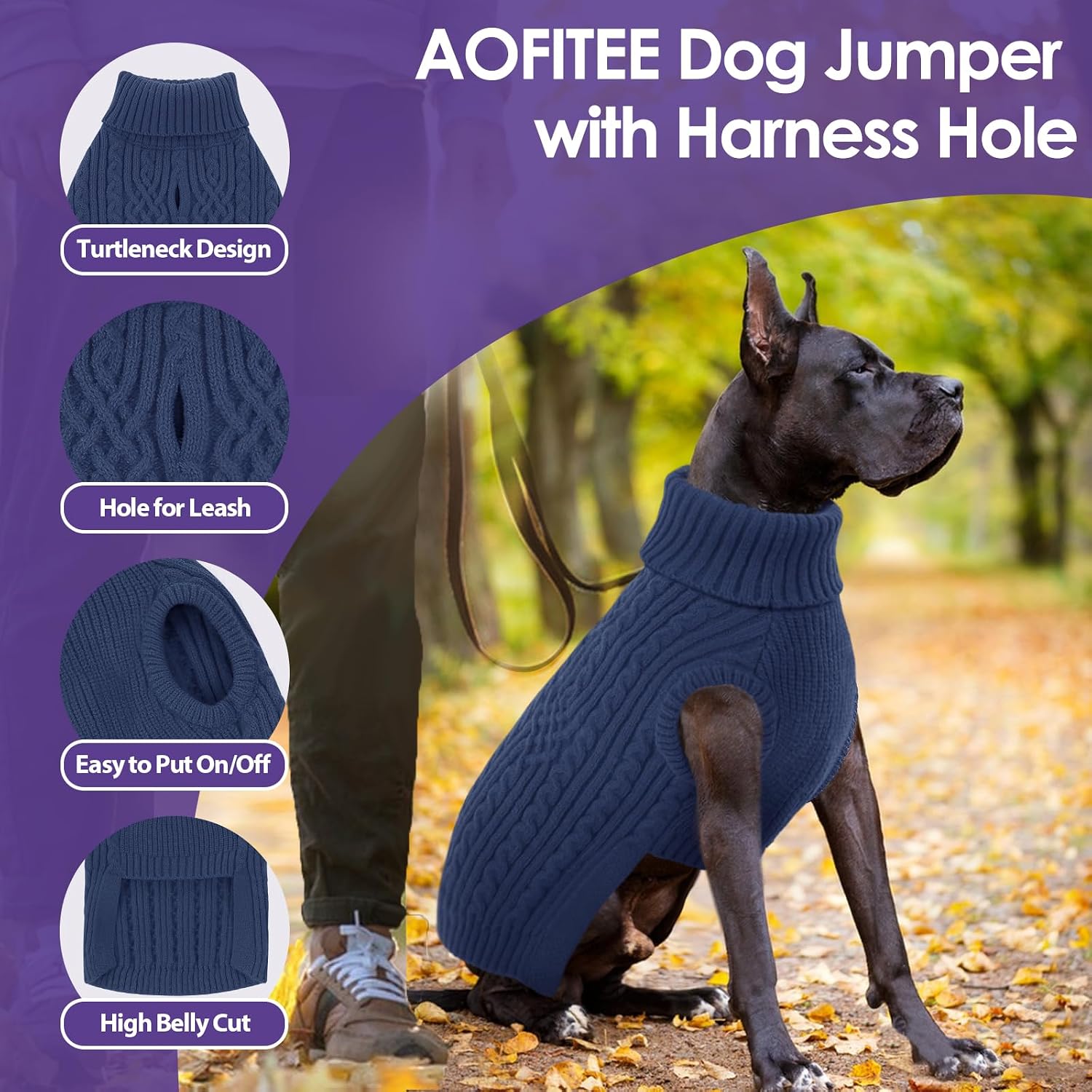 Thumbnail 4 de AOFITEE Small Dog Jumper Blue S
