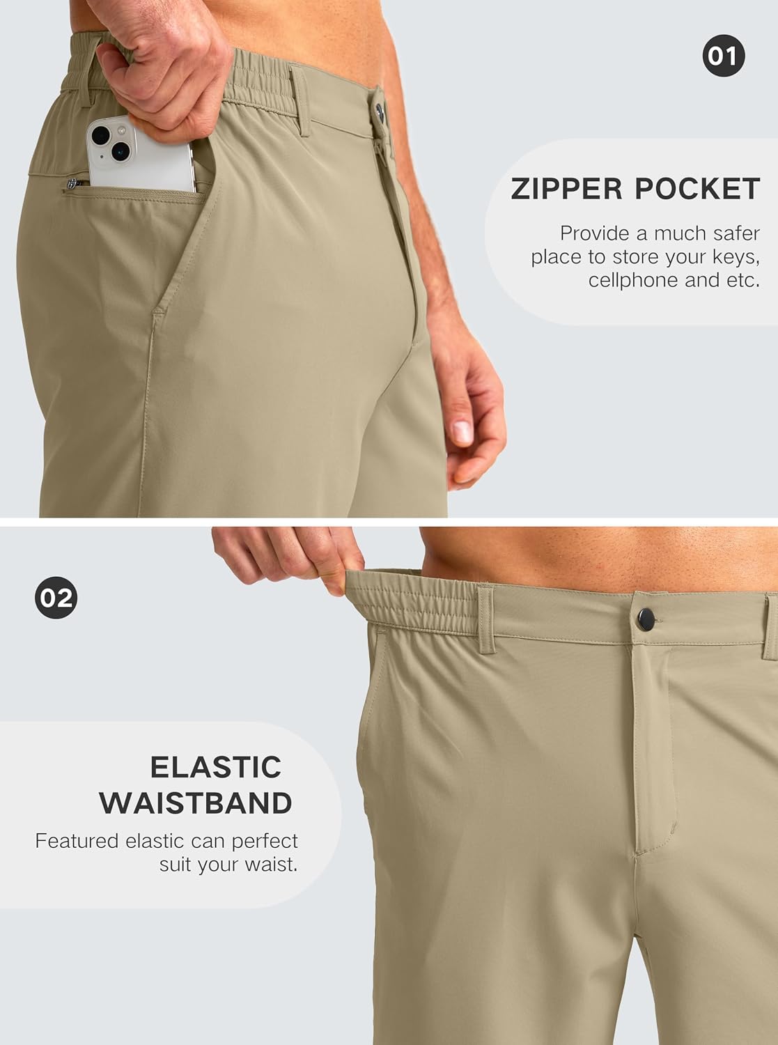 Detalle 1 de Men's Golf Shorts 9-Inch Inseam