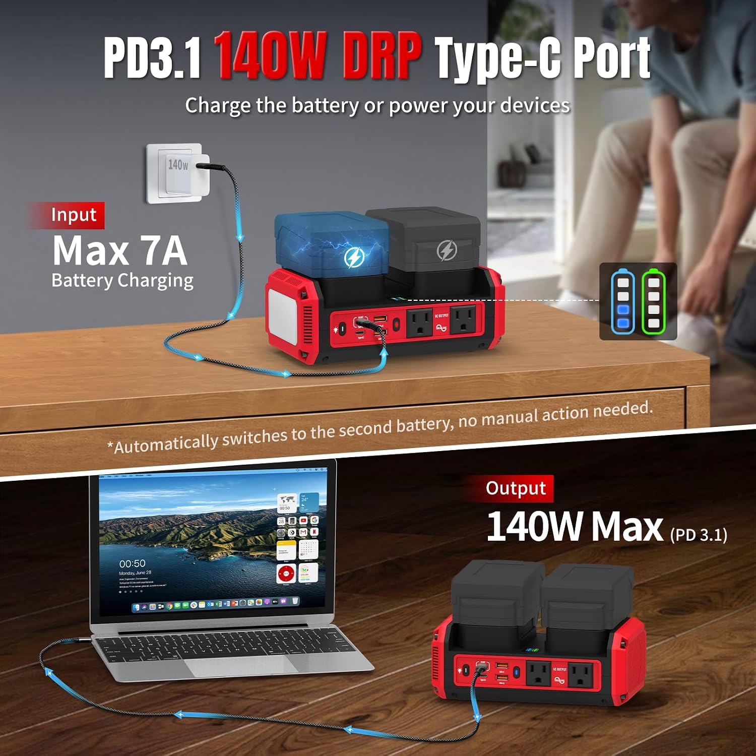 Detalle de Kzreect Pure Sine Wave Inverter 350W