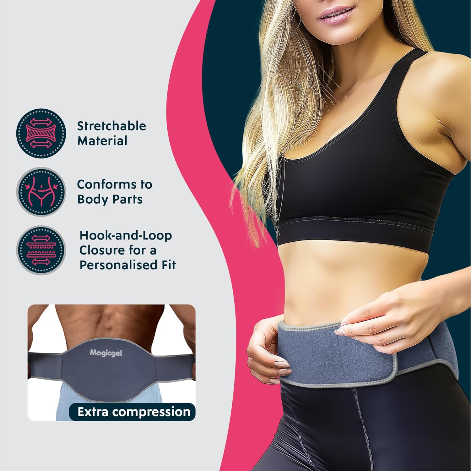 Thumbnail 3 de Magic Gel Ice Pack for Back – Reusable Cold & Heat Therapy Back Wrap