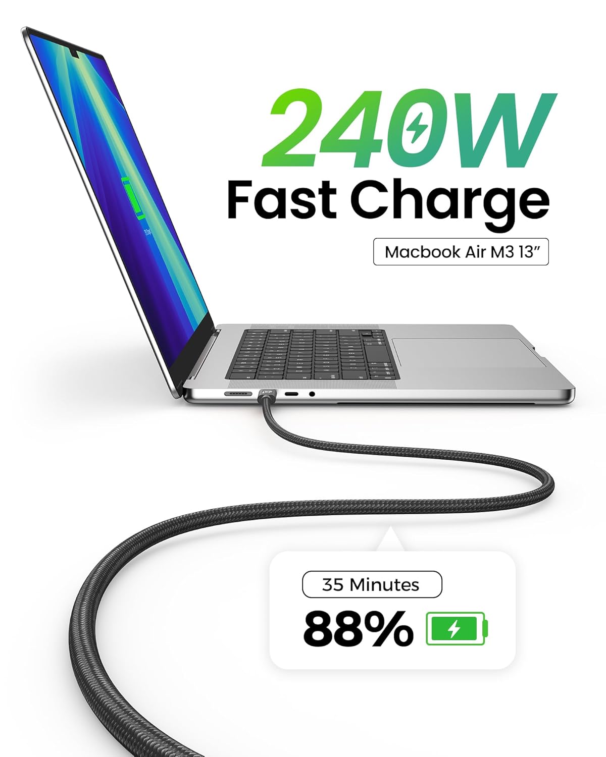 Thumbnail 3 de Fitee Thunderbolt 5 Cable 4FT — 240W PD Charging