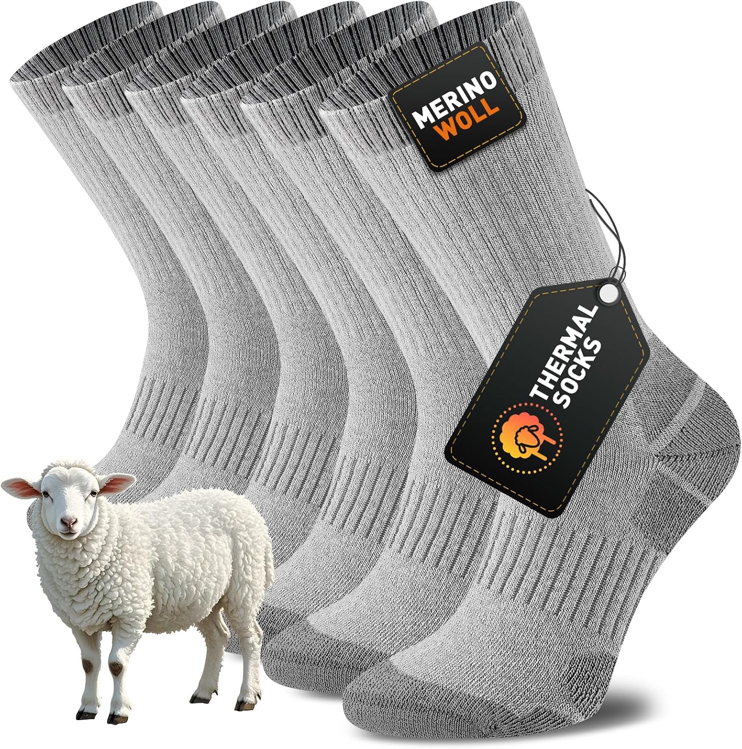 Detalle de Niorasen merinosokken voor winter, trekking en sport, dikkere thermosokken