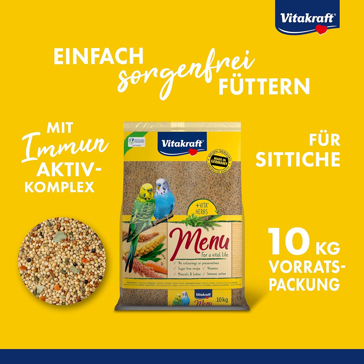Detalle 2 de Vitakraft Menu 10 kg nourriture perruches đŠ