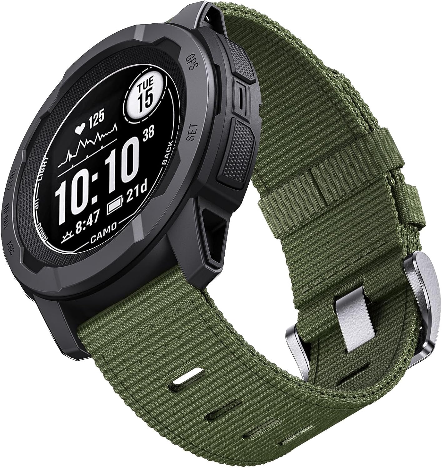 Detalle de EKINGEEK replacement nylon watch strap for Garmin Instinct 45mm series (Instinct/Instinct 2/Instinct 3 compatible)