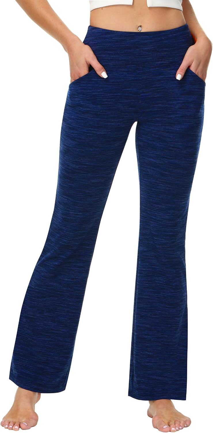 Detalle de IUGA High-Waisted Bootcut Yoga Pants with 4-Way Stretch and 4 Pockets