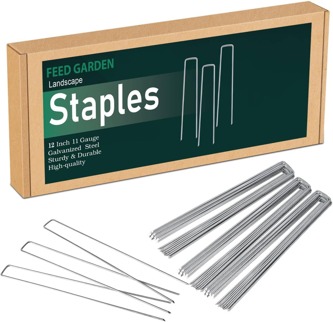 Thumbnail 6 de FEED GARDEN 6 Inch 50 Pack Hot-dip Galvanized Landscape Staples