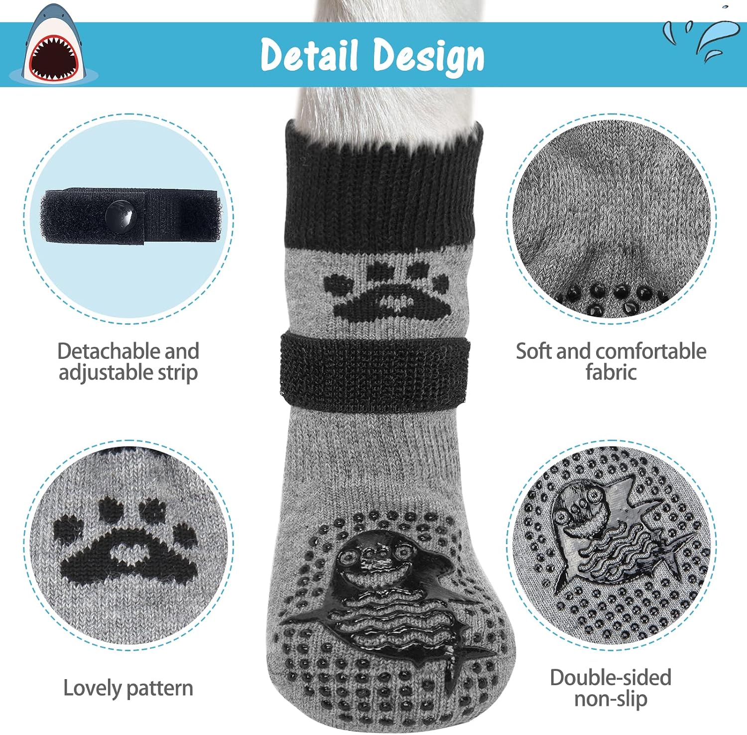 Thumbnail 2 de Scenereal Double Side Anti-Slip Dog Socks review: practical paw protection for home and outdoor wear