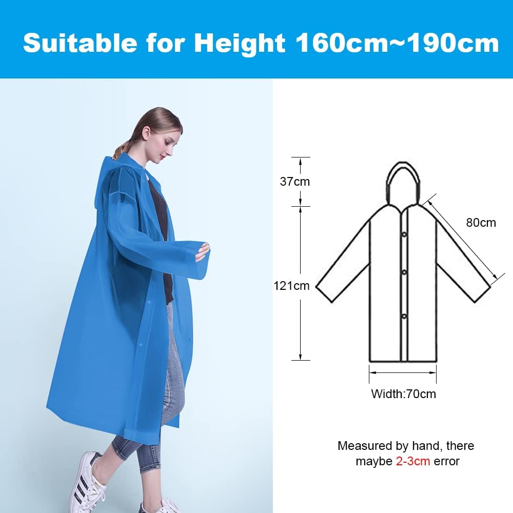 Detalle 2 de Vicloon poncho impermeabile in EVA riutilizzabile (confezione da 2 pezzi) per adulti