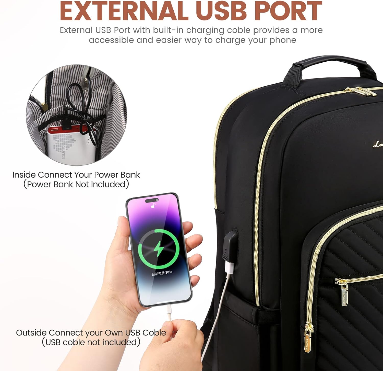 Thumbnail 4 de LOVEVOOK Laptop Rucksack Damen 14-15,6 Zoll