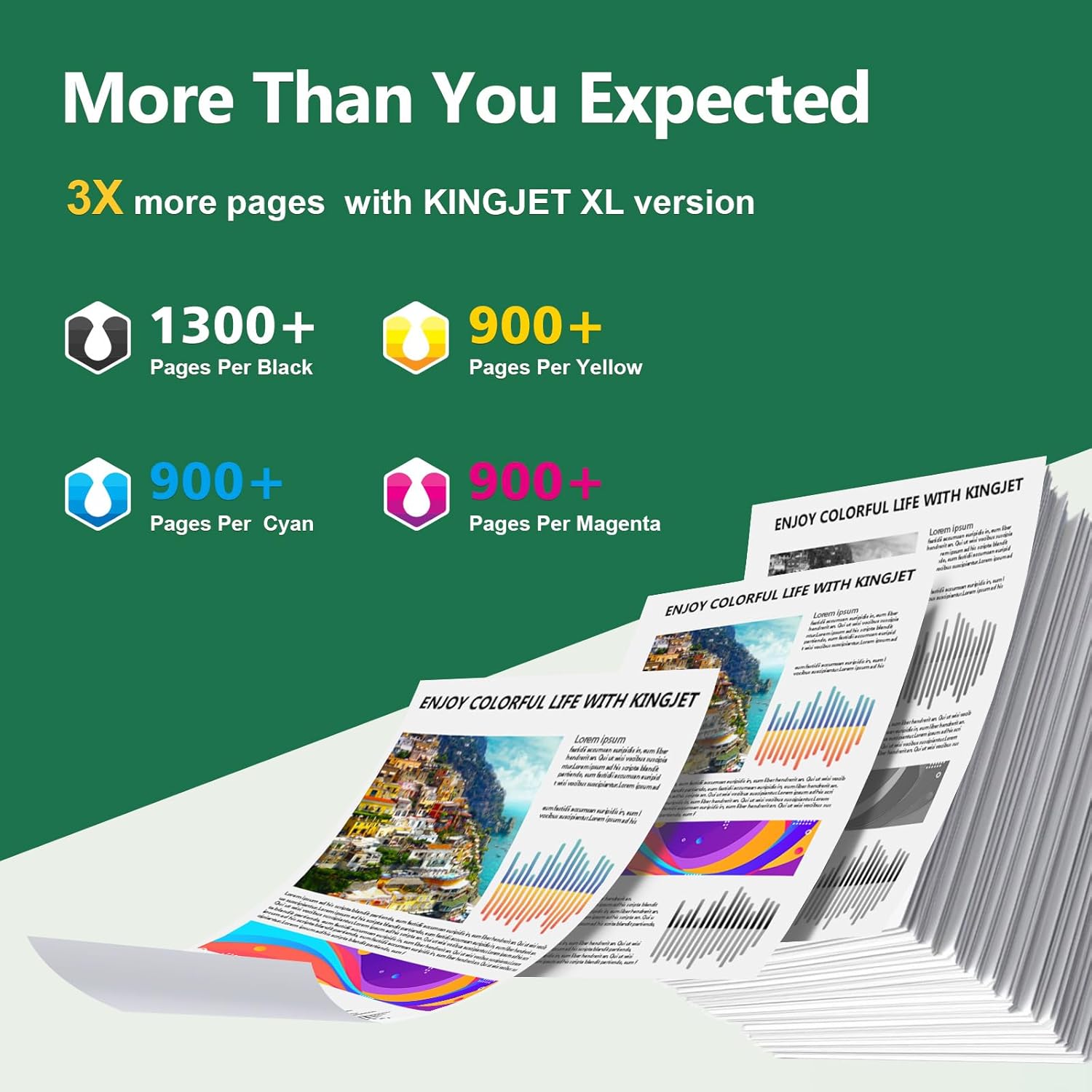 Thumbnail 2 de Pack 4 cartouches Kingjet LC527 compatibles pour Brother LC527 (Noir, Cyan, Magenta, Jaune) – MFC-J4350DW / MFC-J4550DW