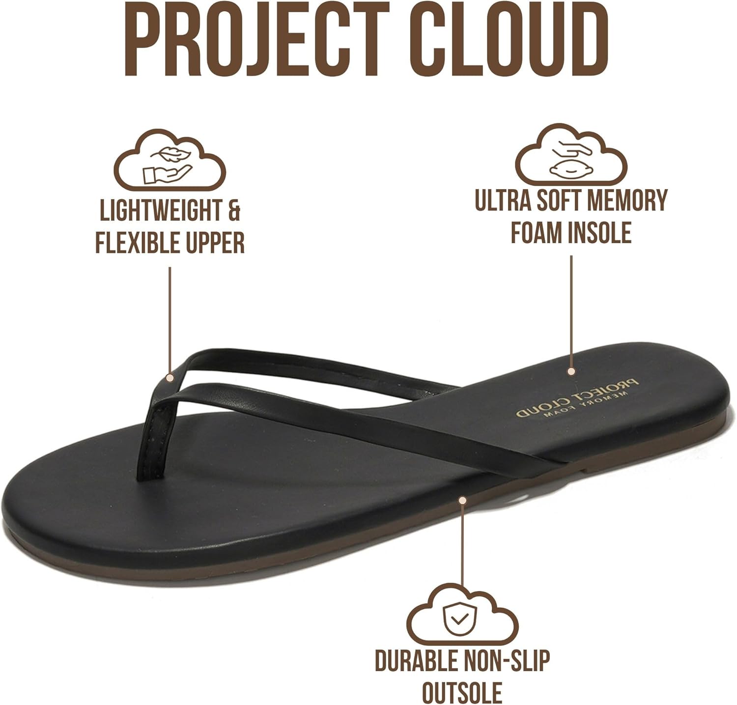 Detalle de Project Cloud Flip Flops 2026 Memory Foam