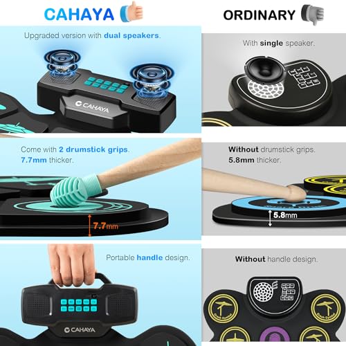 Detalle de CAHAYA Batteria Elettronica Portatile 9 Pad: pensata per bambini e principianti