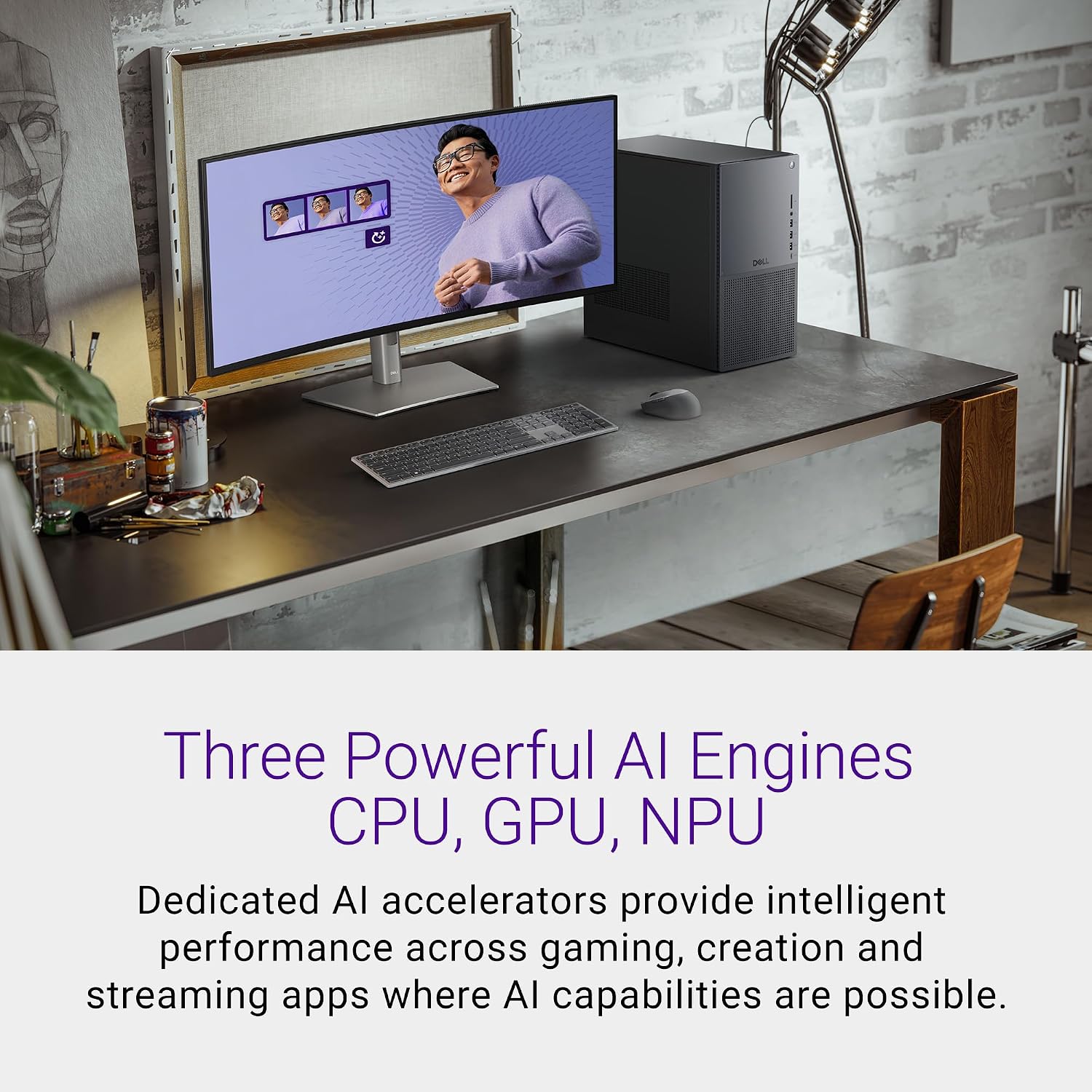 Detalle de Dell Tower Plus EBT2250 desktop PC with Intel Core Ultra 7 265, 32GB DDR5, 1TB SSD, RTX 5070 and Windows 11 Pro