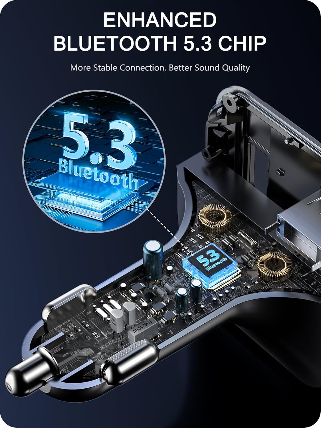 Detalle 2 de LENCENT Transmisor FM Bluetooth 5.3 20W