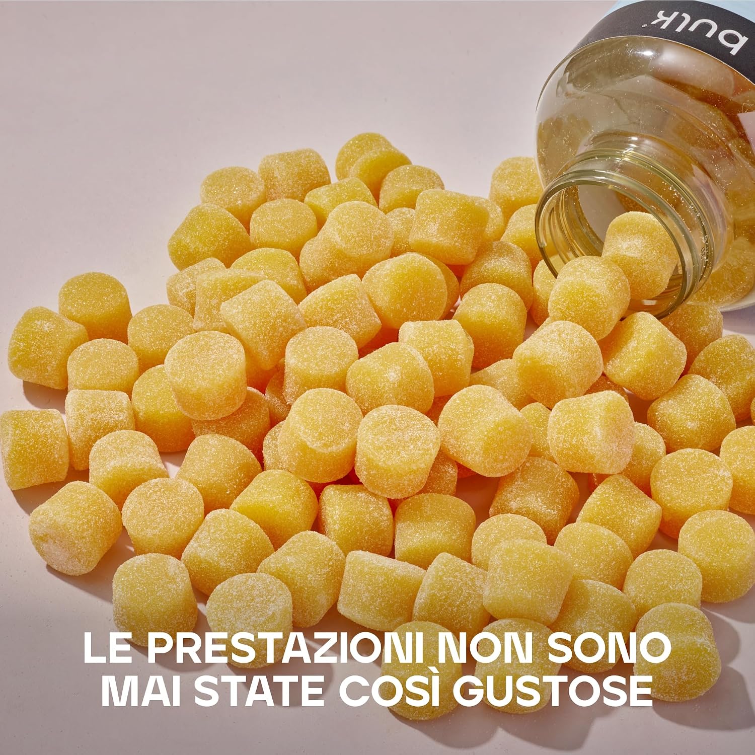 Detalle 2 de Bulk Caramelle gommose con Creatina 1 g, Pesca – 60 pezzi
