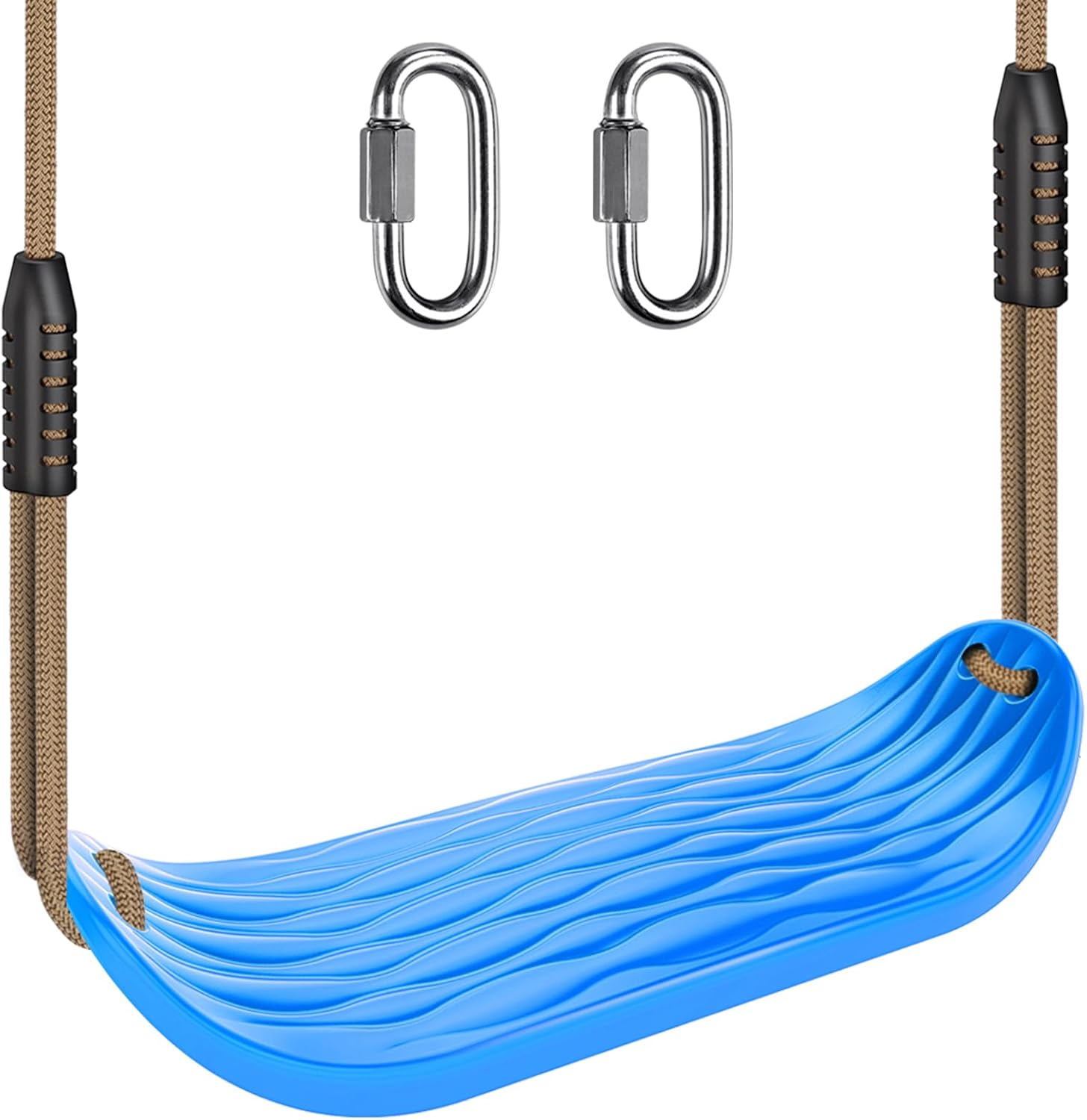 Detalle de BeneLabel Swing Seat for Kids and Teens: Water Ripple Hard Plastic Swing with Adjustable Rope