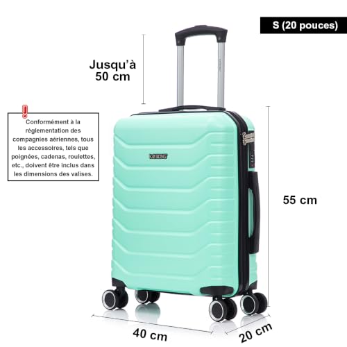 Detalle de RAYKONG RK12, valise cabine 55 x 40 x 20 cm, 40 L, polycarbonate menthe