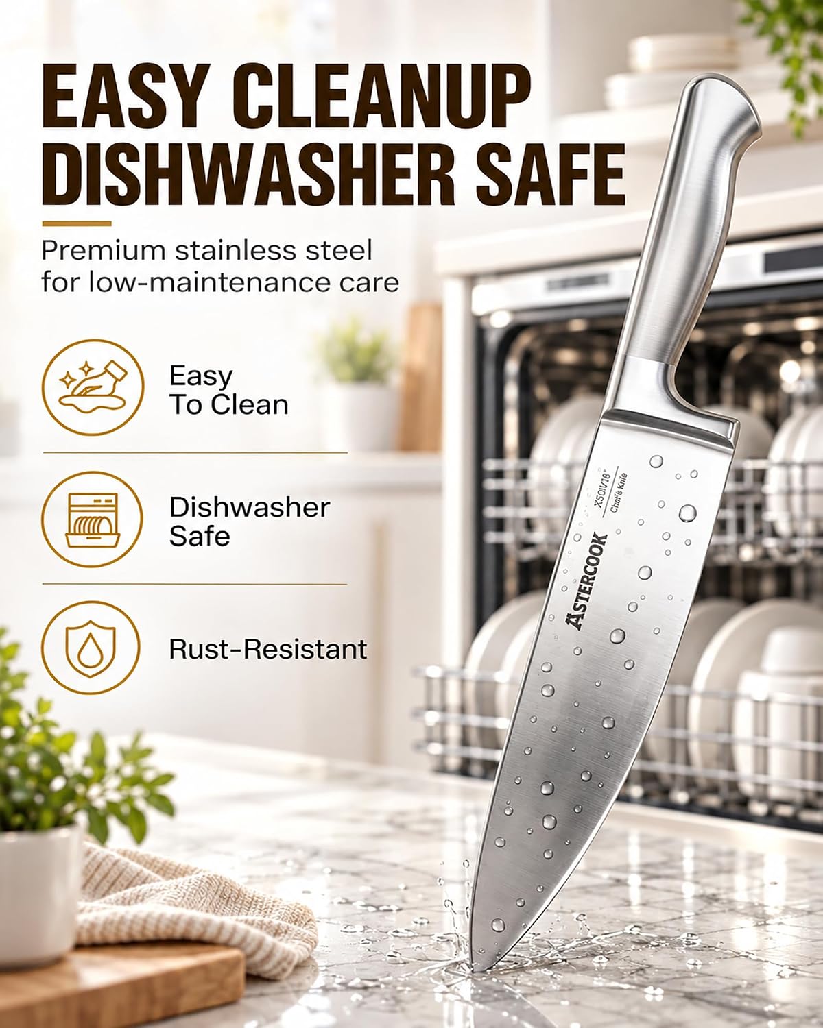 Thumbnail 4 de Astercook K150203S 15-Piece Knife Set with High-Carbon Stainless Steel Blades