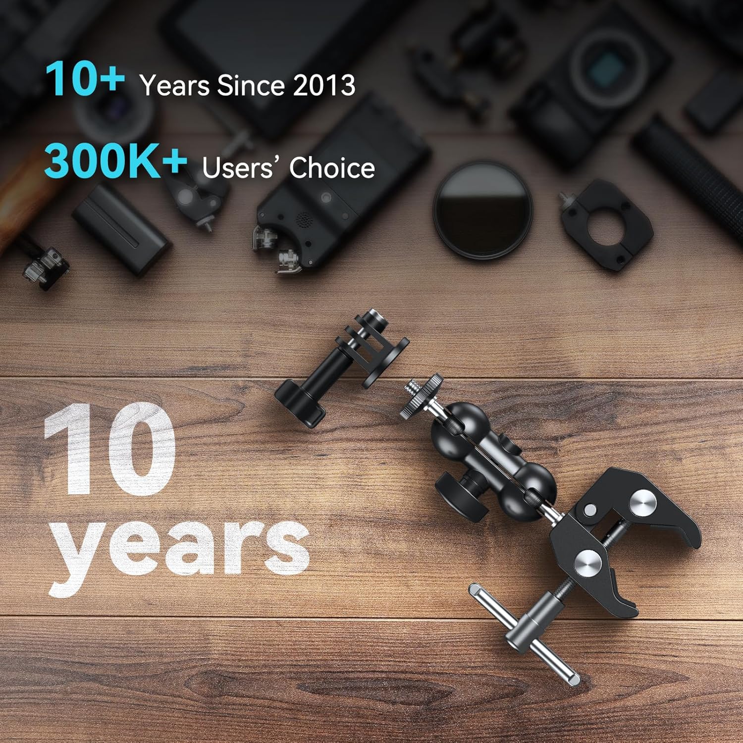 Thumbnail 2 de SmallRig 1138B Upgrade Camera Mount Clamp with Double Ball Head Magic Arm (Super Clamp, 1.5kg load)