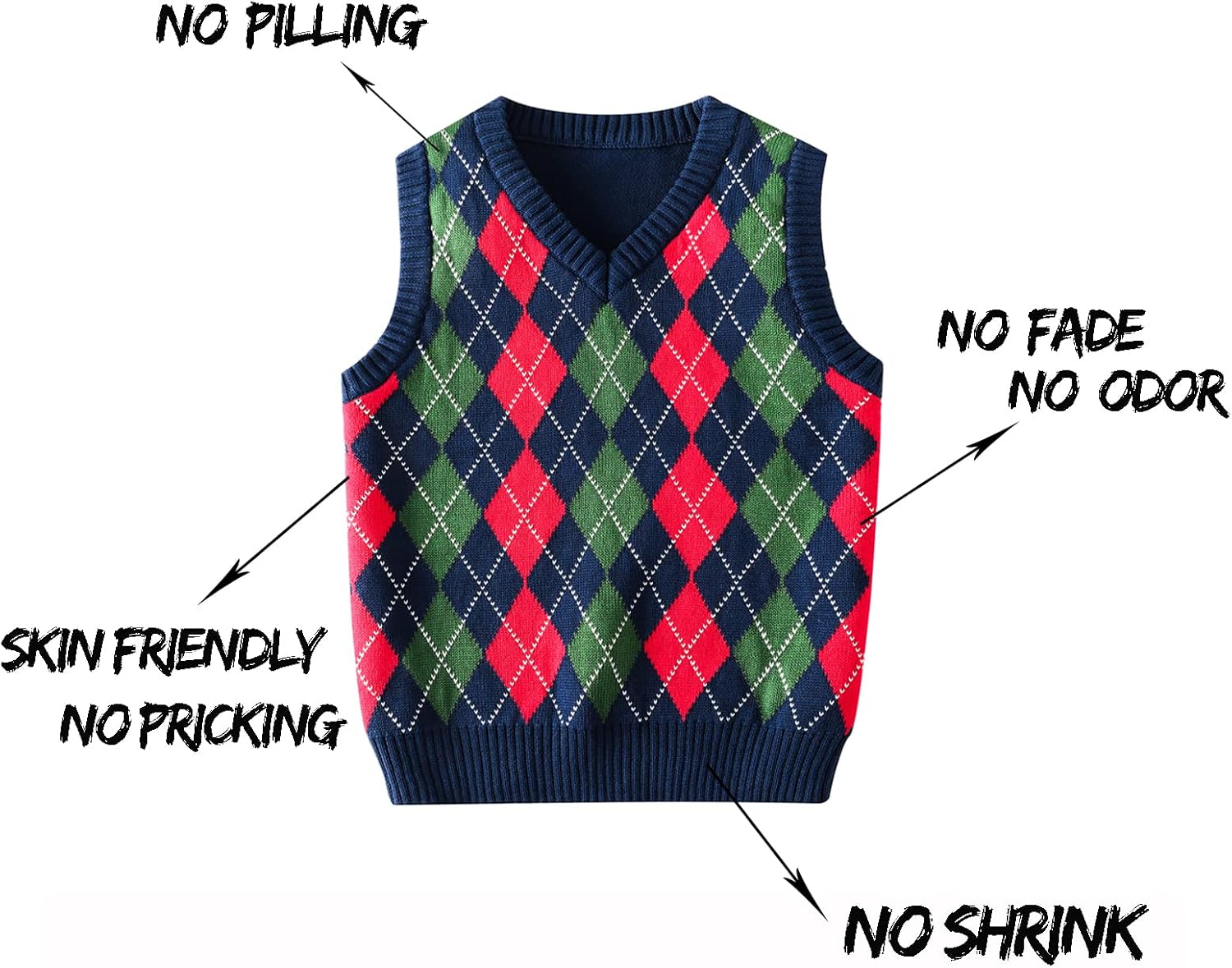 Detalle de KID1234 Boys Jumper Knit Vest – Cotton Knitwear for 4–14 Years