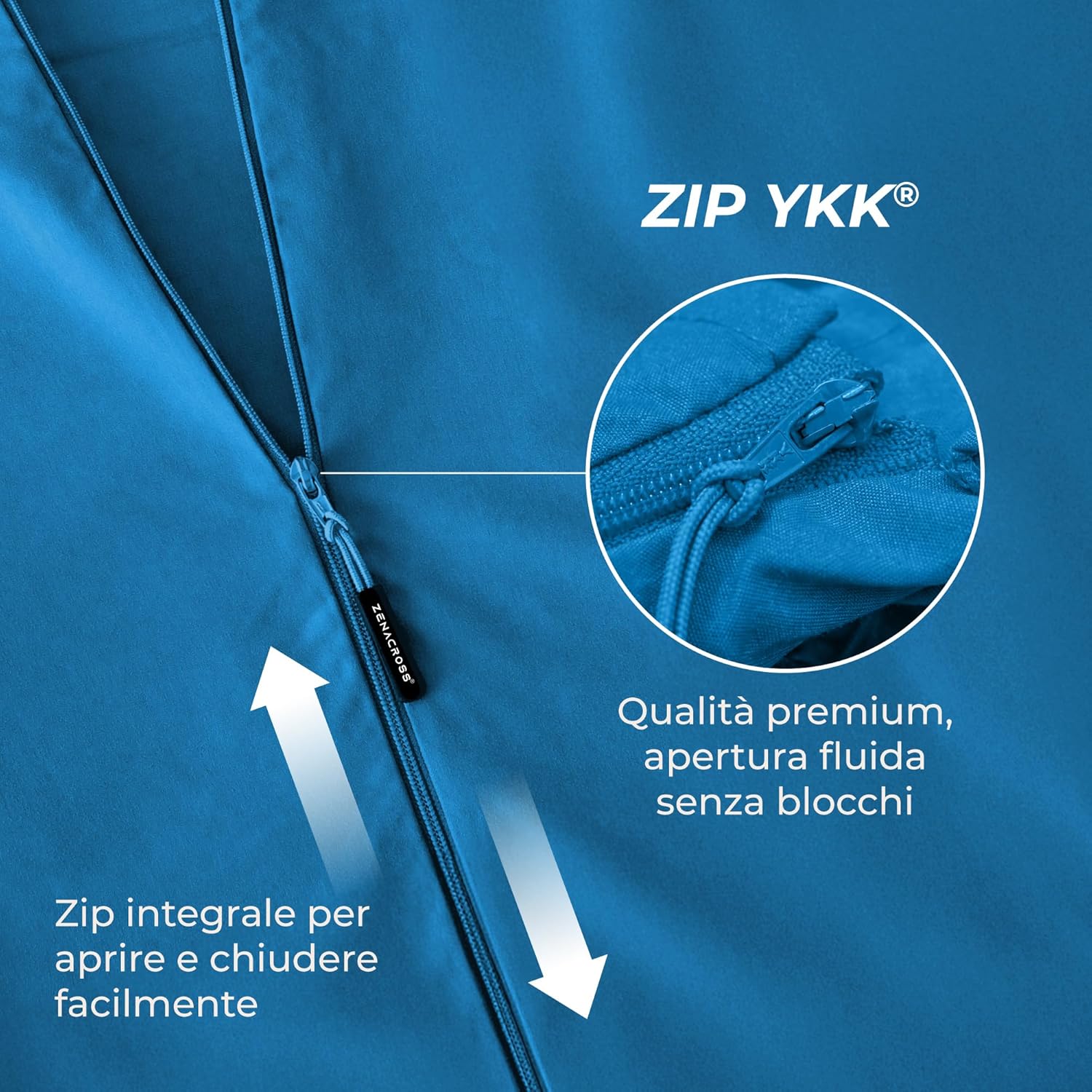 Detalle de Zenacross Sacco a Pelo Interno Ultraleggero in Microfibra: sacco lenzuolo da viaggio 180x220 cm