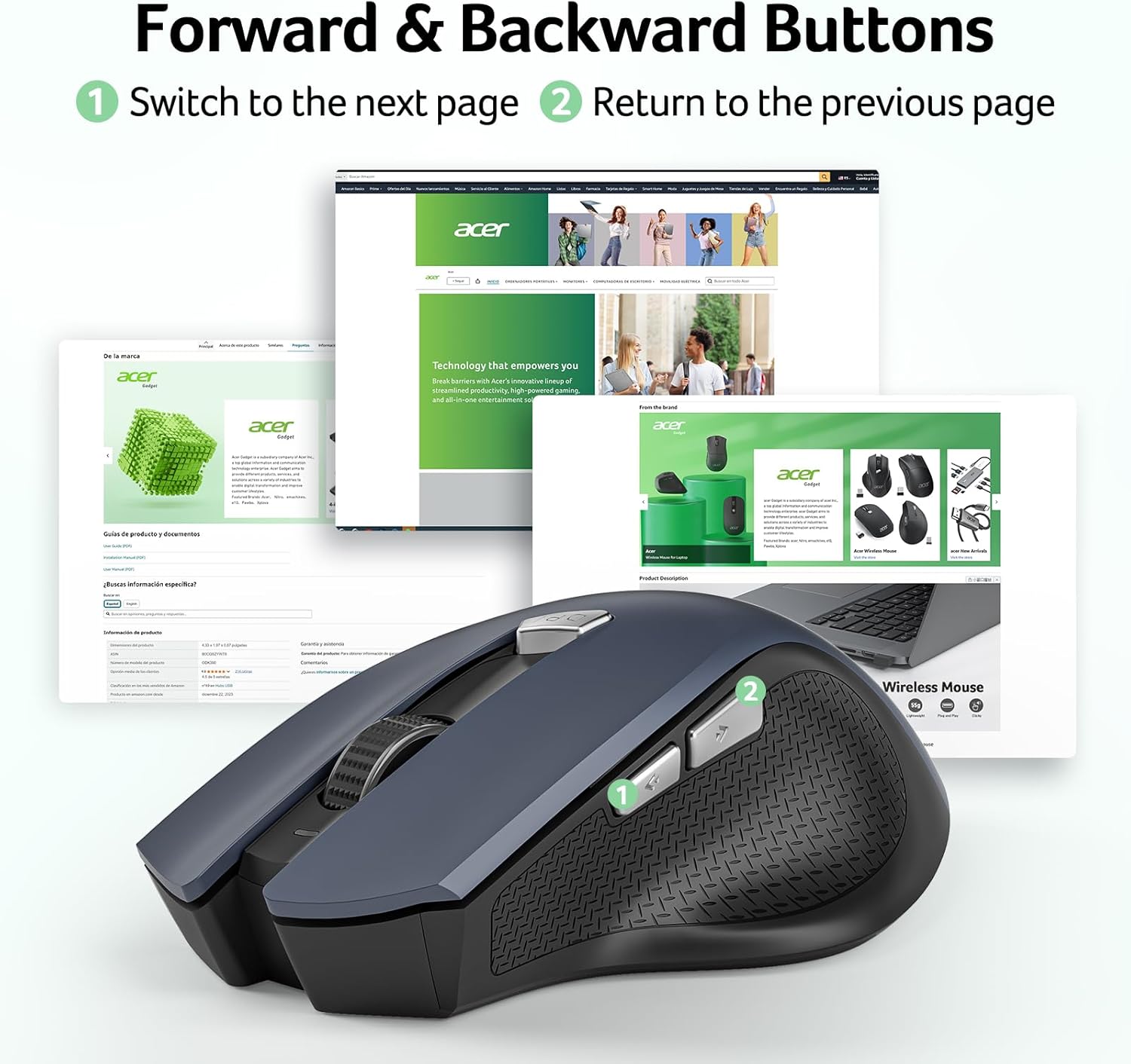 Thumbnail 3 de acer Wireless Mouse 3‑DPI Ergonomic